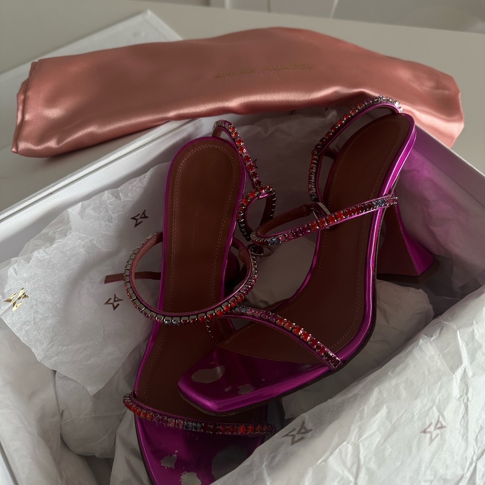 Amina Muaddi Hologram Sandals (Gilda Sandal) - Picture 3 of 3